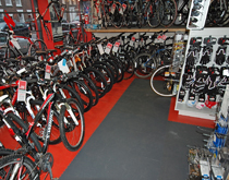 自行车专卖店地板，自行车展示店地面装饰材料